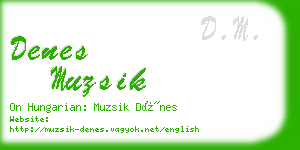 denes muzsik business card